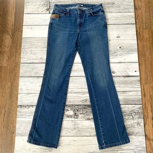 Wrangler Riggs Workwear Strong Medium Wash Denim Bootcut Jeans - Picture 1 of 13